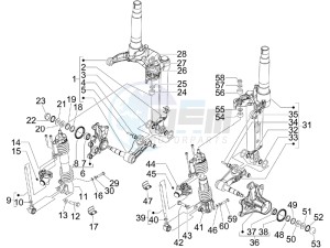 MP3 500 Tourer (USA) USA drawing Front fork components (Mingxing)