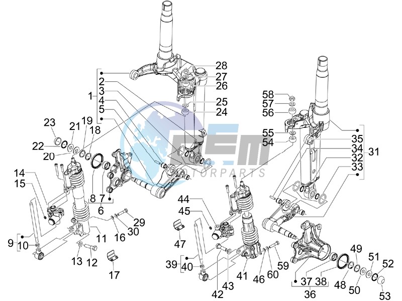 Front fork components (Mingxing)