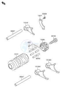 RM65 (E19) drawing GEAR CHANGE DRUM SHIFT FORK