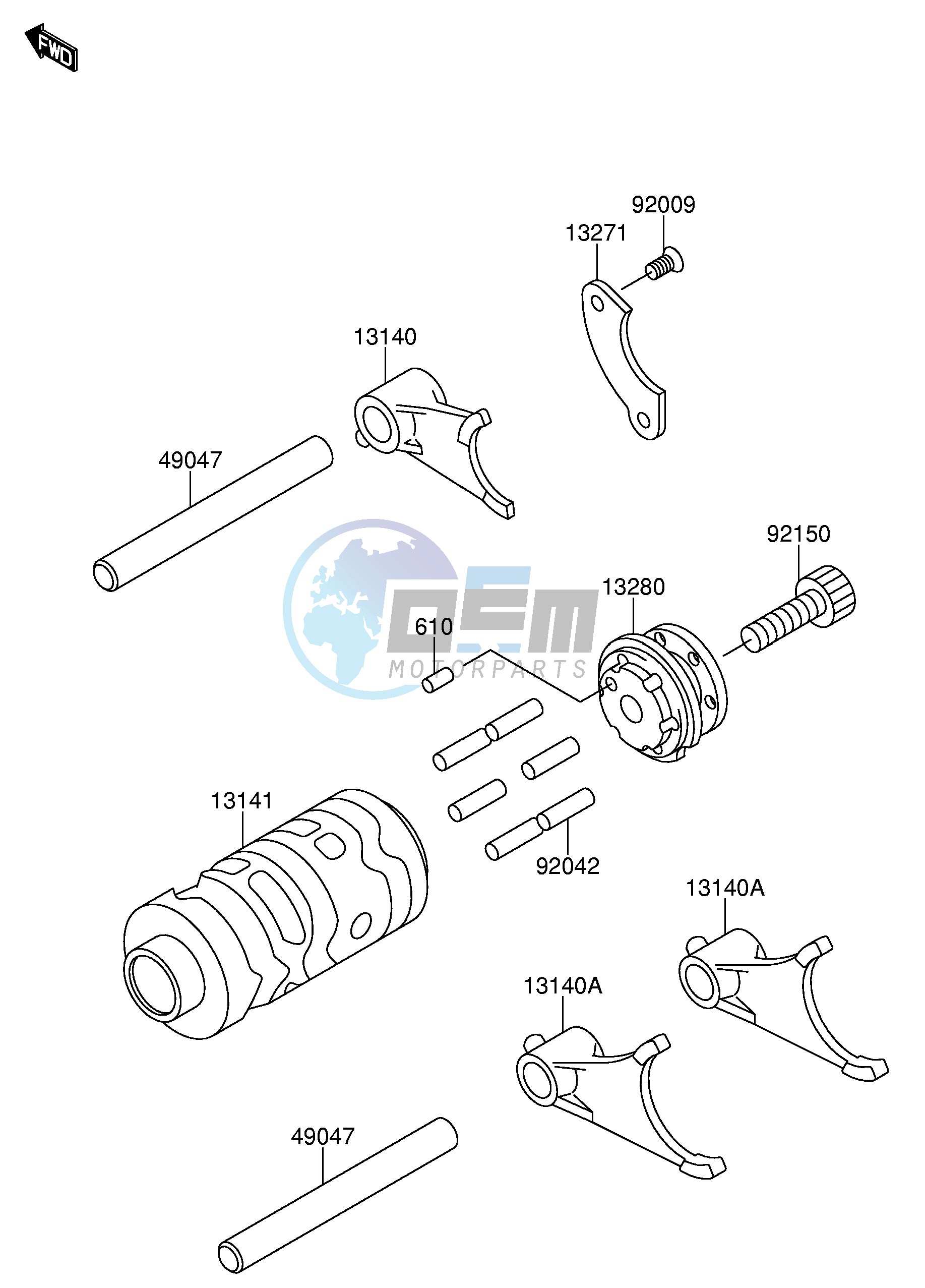 GEAR CHANGE DRUM SHIFT FORK