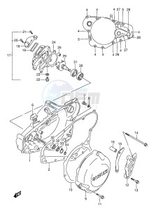 RMX250 (E1) drawing CRANKCASE COVER (MODEL K)