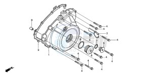 CB500S drawing LEFT CRANKCASE COVER