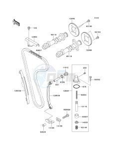 EX 250 F [NINJA 250R] (6F-7F) F7F drawing CAMSHAFT-- S- -_TENSIONER