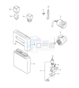 DF 90 drawing PTT Switch Engine Control Unit (2001 to 2003)