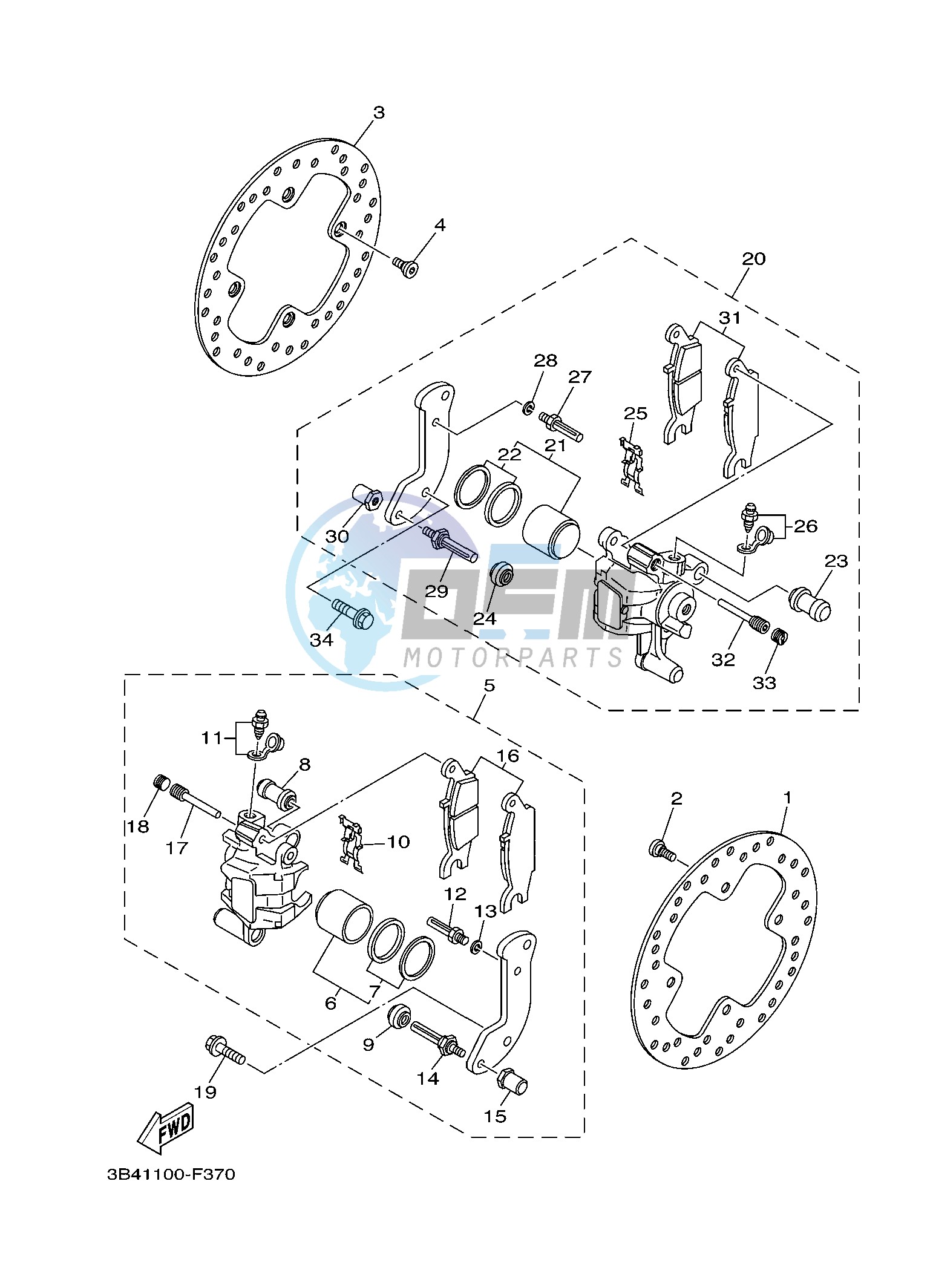 REAR BRAKE CALIPER