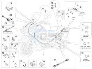 X10 125 4T 4V I.E. E3 (EMEA) drawing Main cable harness