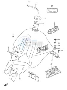 DR350 (E3) drawing FUEL TANK (MODEL R S T)