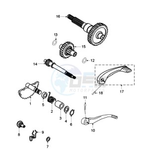 FOX N BN drawing GEARBOX AND KICKSTART