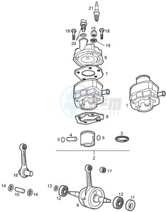 RCR 50 drawing Crankshaft assy-cylinder and piston