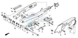 XL600V TRANSALP drawing SWINGARM/CHAIN CASE