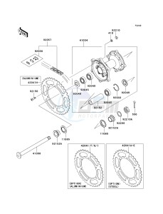 KX 450 D [KX450F] (D6F) D6F drawing REAR HUB