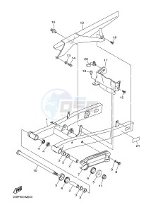 XJ6FA 600 DIVERSION F (ABS) (1DG7 1DG8) drawing REAR ARM