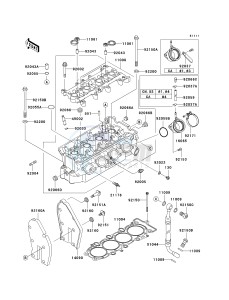 ZX 600 J [ZZR600] (J6F-J8F) J8F drawing CYLINDER HEAD