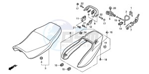 CB750F2 SEVEN FIFTY drawing SEAT/REAR COWL