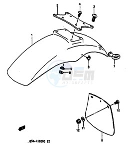 GSX-R1100 (G-H-J) drawing FRONT FENDER (MODEL G)