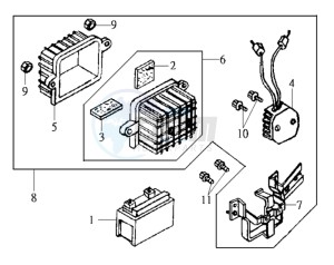 JOYRIDE 200i drawing BATTERY