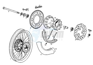 SENDA BLACK EDITION - 50 cc drawing REAR WHEEL