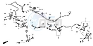 FJS600A 400 SILVER WING drawing REAR BRAKE PIPE (FJS400D/FJS600D)