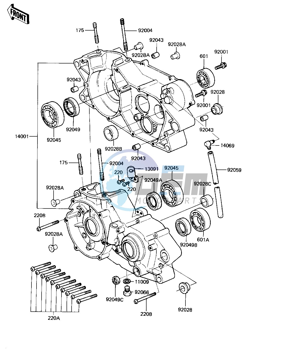 CRANKCASE -- 82 KDX250-B2- -