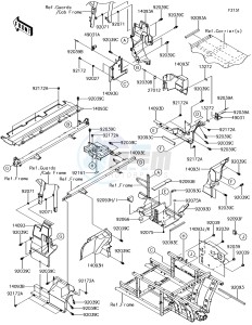 MULE PRO-DX KAF1000EHF EU drawing Frame Fittings(Rear)