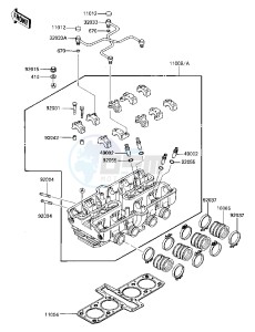 ZX 600 A [NINJA 600] (A1-A2) [NINJA 600] drawing CYLINDER HEAD -- ZX600-A1_A2- - -- E_NO. 023372-- -