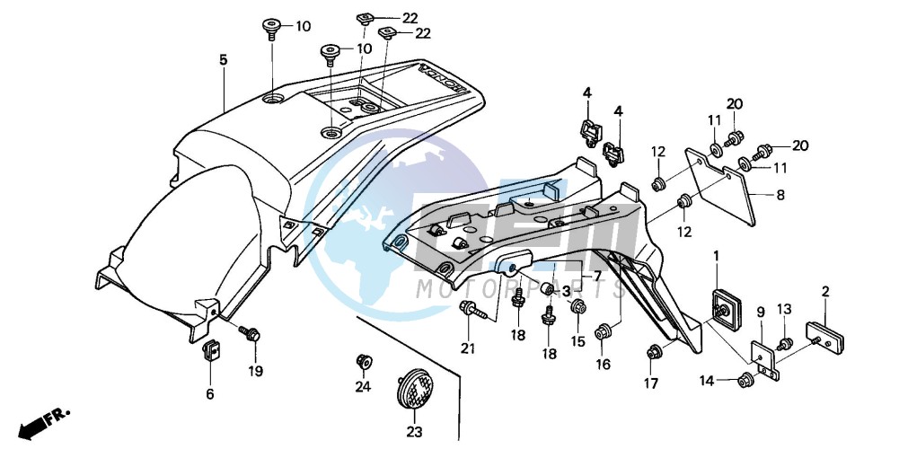 REAR FENDER (XR250R-CL/DK /U) (XR250RT-W)(ED)