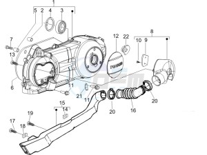 Liberty 125 4t Sport e3 (UK) UK drawing Crankcase cover - Crankcase cooling