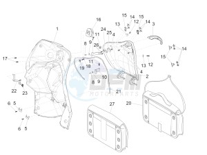 Liberty 125 4T PTT E3 (E) (EMEA) drawing Front glove-box - Knee-guard panel