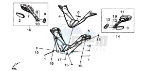 Joymax 300i ABS drawing UP HANDLE COVER - R-L MIRROR SET