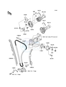 KX450F KX450FEF EU drawing Camshaft(s)/Tensioner