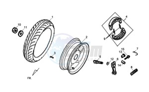 ORBIT II 50 TS L1-L6 drawing REAR WHEEL - REAR FORK