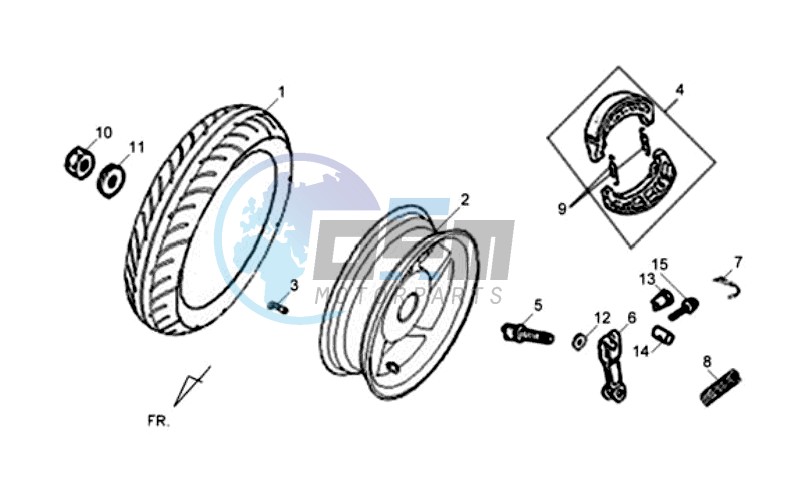 REAR WHEEL - REAR FORK