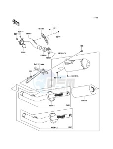 KX250F KX250T7F EU drawing Muffler(s)