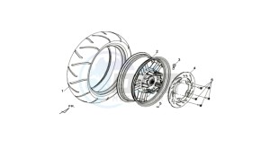 MAXSYM 400 EFI drawing REAR WHEEL / CENTRAL STAND