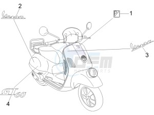 GT 250 ie 60 deg (Euro 3) UK drawing Plates - Emblems