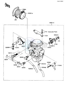 KL 250 A [KLR250] (A5) [KLR250] drawing CARBURETOR ASSY