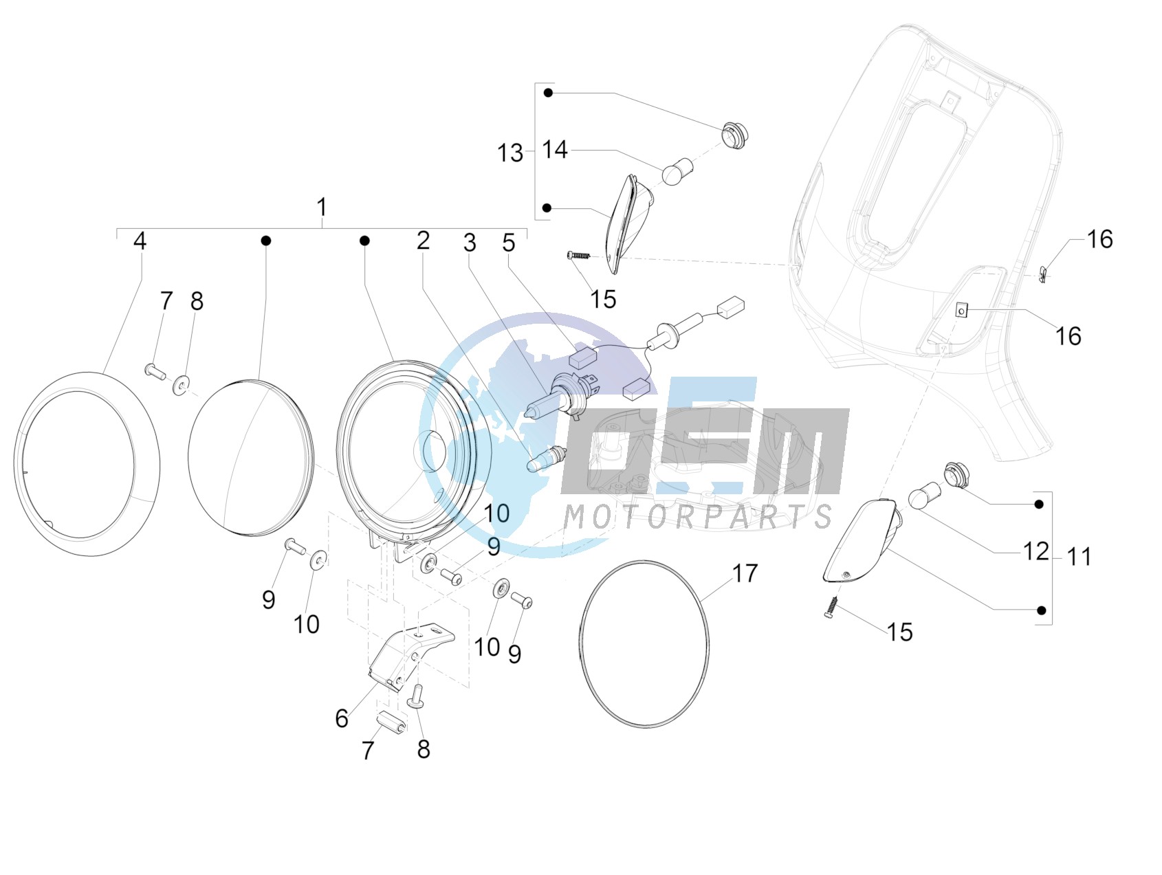 Front headlamps - Turn signal lamps