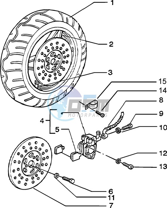 Front wheel-brake caliper