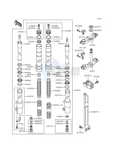 KX 100 B [KX100] (B5-B7) [KX100] drawing FRONT FORK -- KX100-B5_B6- -