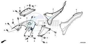 TRX500FPEC drawing SIDE COVER/ TANK COVER