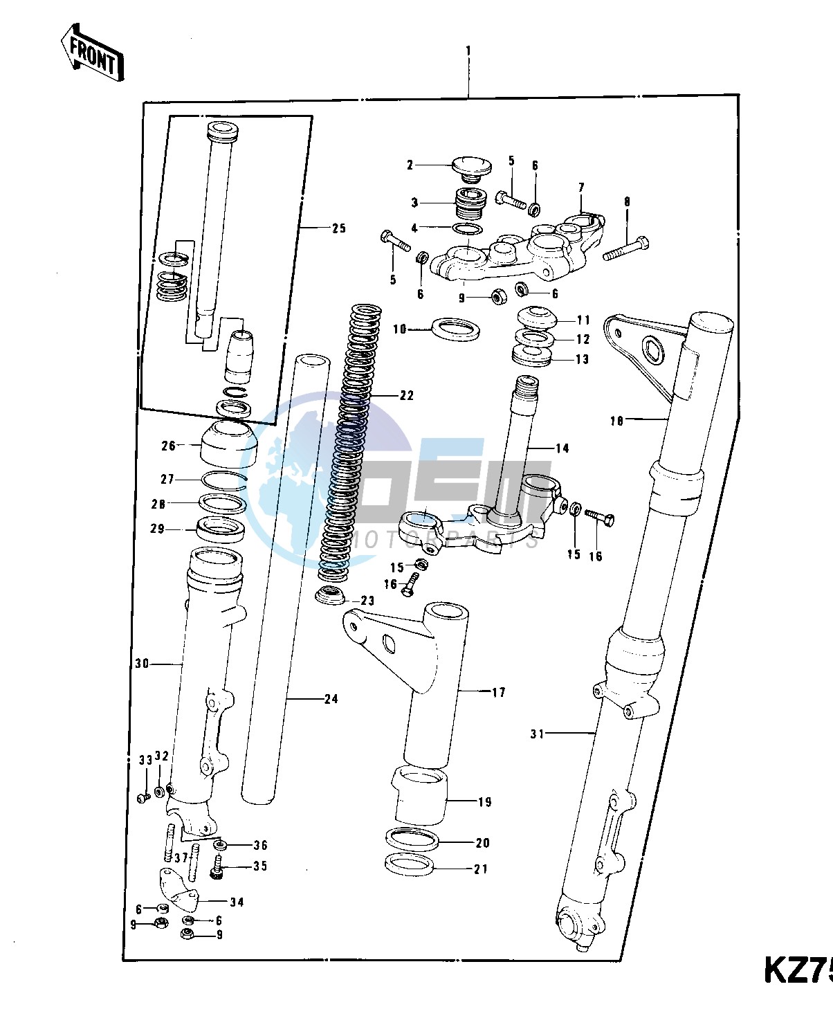 FRONT FORK -- KZ750-B3_B4- -