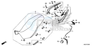 CB500XAF CB500X UK - (E) drawing SEAT/ REAR GRIP