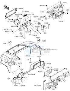 MULE PRO-DX KAF1000EHF EU drawing Front Box