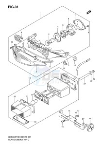 GSX650F (E3-E28) Katana drawing REAR COMBINATION LAMP