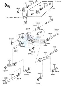 ZX 900 A [NINJA] (A1-A2) NINJA 900 drawing REAR SUSPENSION