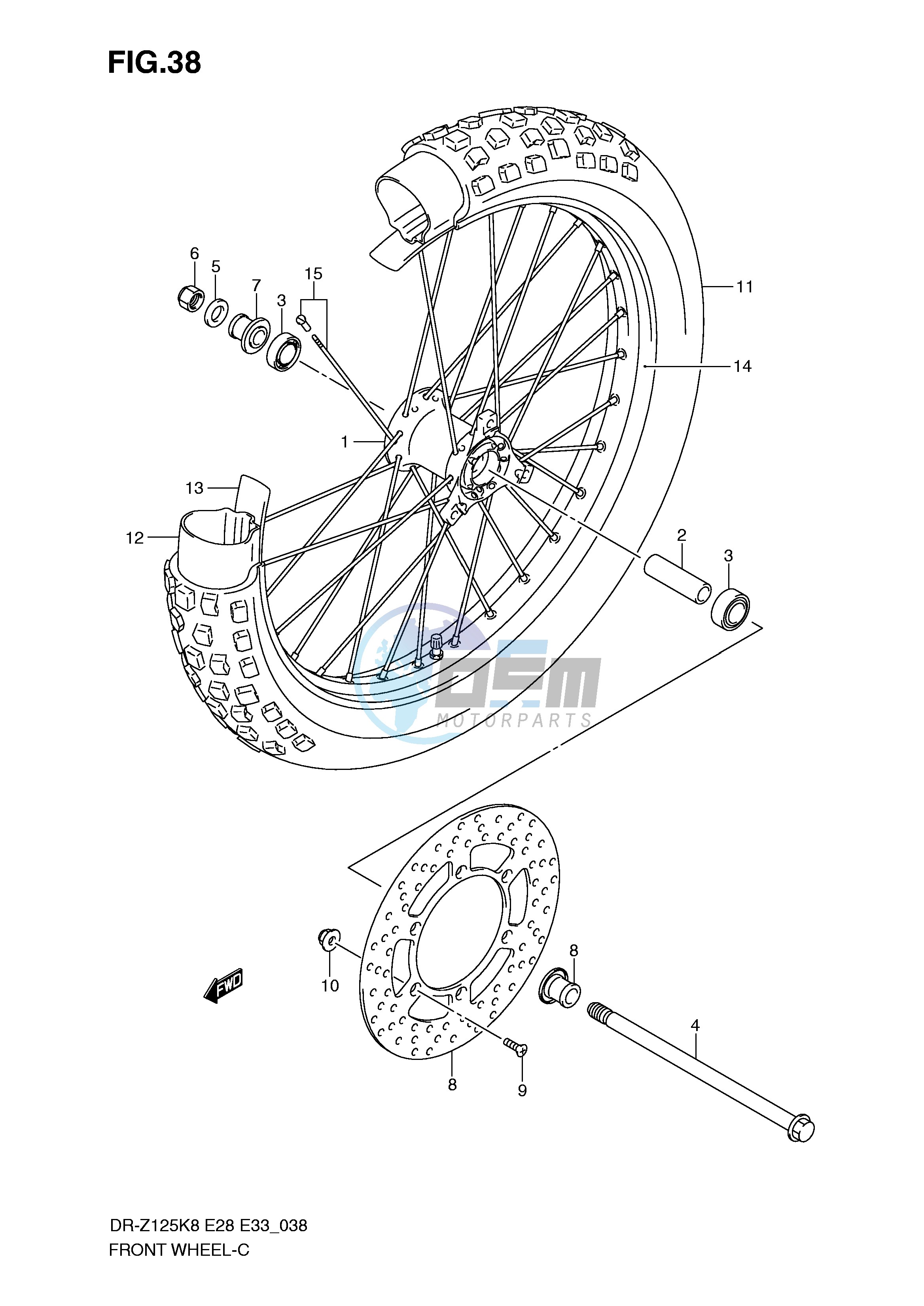 FRONT WHEEL (DR-Z125L)