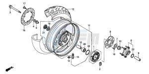 NT650V DEAUVILLE drawing REAR WHEEL