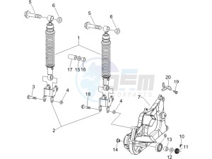 X9 500 Evolution 2006-2007 (USA) drawing Rear suspension - Shock absorbers