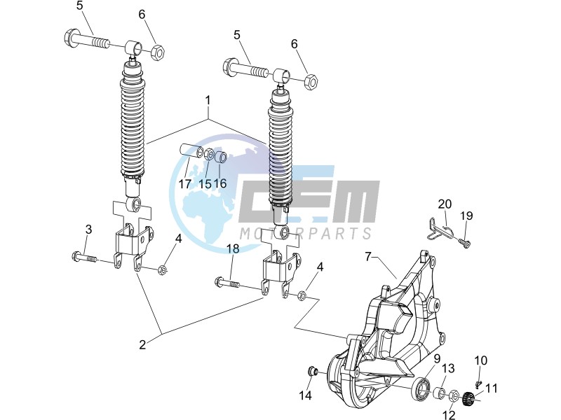 Rear suspension - Shock absorbers