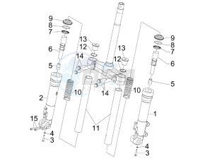 Runner 125 VX 4t SC e3 (UK) UK drawing Fork components (Kayaba)